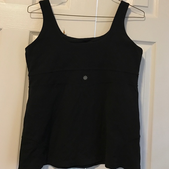 Athleta black workout tank top built in shelf bra - Picture 2 of 4